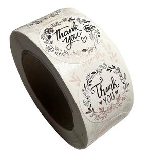 T2 Stickers 1" Thank You 500ct Floral Metallic Labels